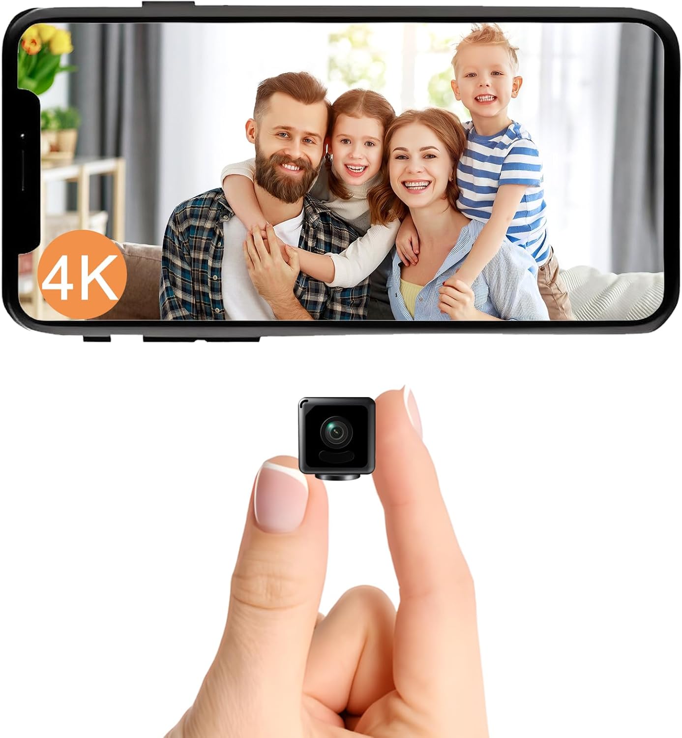 Mini Camera, 4K WiFi Wireless Camera Micro Portable Nanny Cam with Motion Detection, Cloud & SD Storage, Night Vision, Smart HD Tiny Security Cameras for Home Pet Baby Office Indoor Outdoor